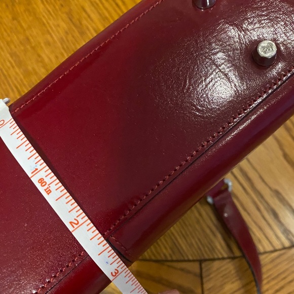 Monsac Original, Leather Handbag, Metal Feet, Red Leather, Beautiful, Dust Bag - Picture 13 of 15